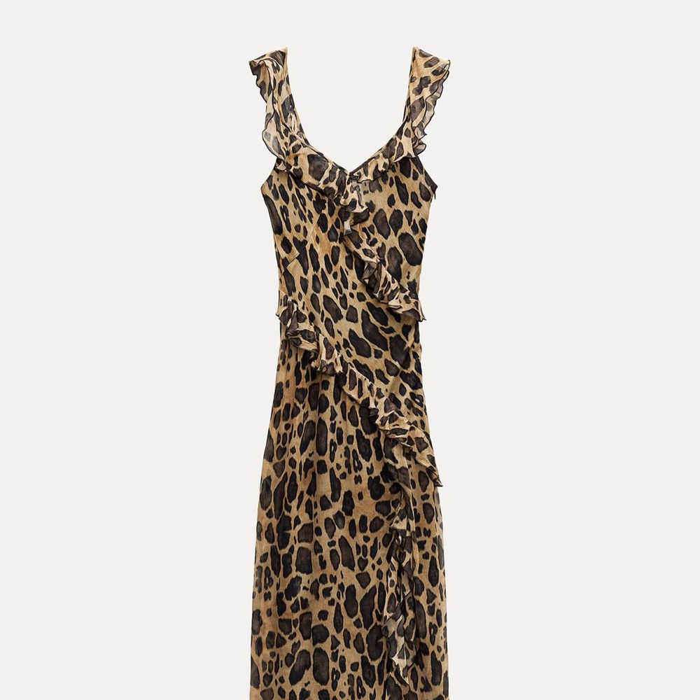 Zara Brown and Black Maxi Sundress with Scoop Neck brand new